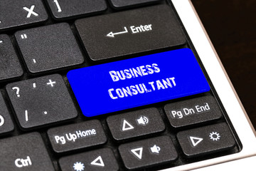Business Concept - Blue Business Consultant Button on Slim