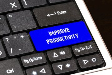 Business Concept - Blue Improve Productivity Button on Slim