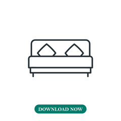 Bed icon vector