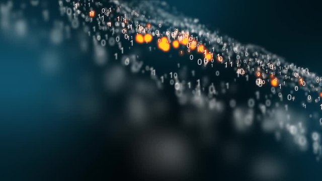Bin&auml;re Zahlen Codes Bewegen sich im Raum
