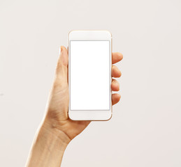 Woman hand holding phone