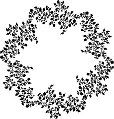 Flower frame, outlines, leaf, swirl, circle frame