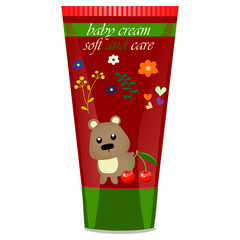 Baby cream tube with kids design