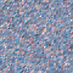 Abstract seamless mosaic background. Triangle geometric background. Vector illustration. Blue, pink, gray colors.