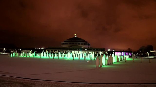 Hala Stulecia w nocy