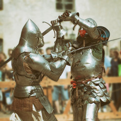 Naklejka premium Knights Duel in the Vyborg Castle
