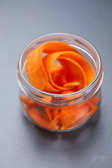 ingredient fresh carrots in a jar