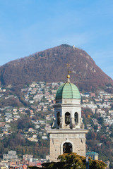 Obraz premium Romance belltower. Lugano, Switzerland