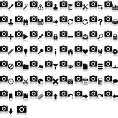 Kamera mit Overlays und Spiegelungseffekt