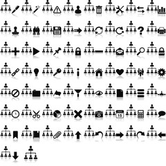 Hierachie Symbol mit Overlays und Spiegelungseffekt