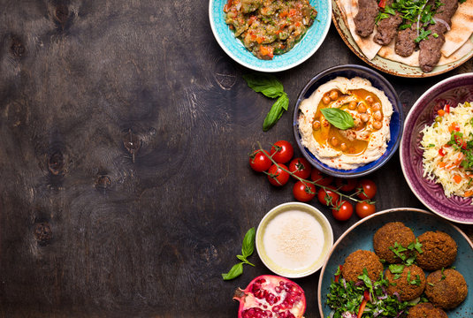 Arabic dishes background