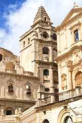 Fototapeta premium View of the church of Saint Francis and the monastery of SS Salvatore in the town of Noto, Sicily, Italy