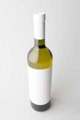 Single wine bottle on scene