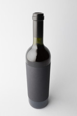 Single wine bottle on scene
