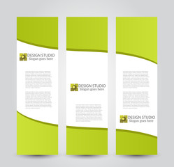 Banner template. Abstract background for design business education advertisement. Green color. Vector  illustration.