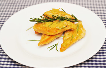 Fried chicken with a rosemary 