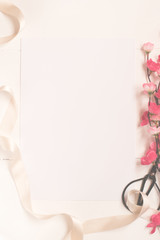 Blank Card With Flower Bouquet.