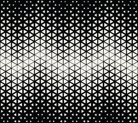 Abstract geometric black and white deco art halftone hexagone  and triangle print pattern