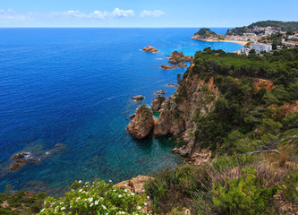 Naklejka premium Tossa de Mar town coast (Spain).