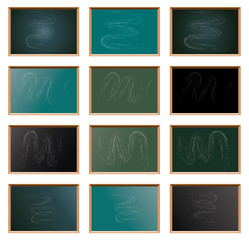 vector set of school blackboard