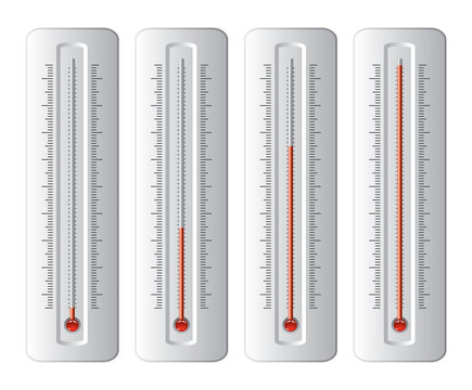 vector set of thermometers