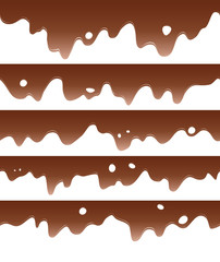 vector set of seamless chocolate borders