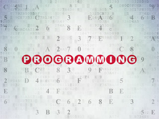Database concept: Programming on Digital Data Paper background