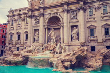 Trevi Fountain (Fontana di Trevi) in Rome, Italy. 