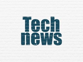 News concept: Tech News on wall background