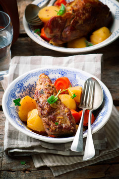 Veal Stew with Vegetables.style rustic