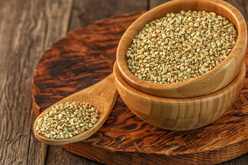 Organic green buckwheat.