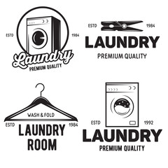 vector set of laundry logos emblems and design elements. logotype templates and badges.