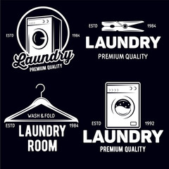 vector set of laundry logos emblems and design elements. logotype templates and badges.