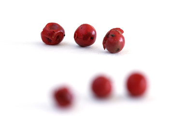 Granos de pimienta roja