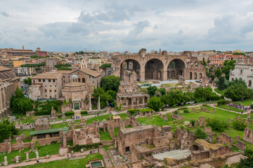 Fototapeta na wymiar Ancient ruins of the Roman Forum, Rome