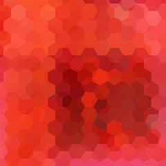 Fototapeta na wymiar Vector background with red, orange hexagons. Can be used in cover design, book design, website background. Vector illustration.