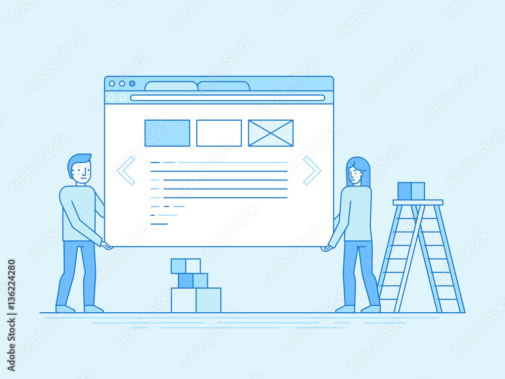Poster Web design and user interface development concept