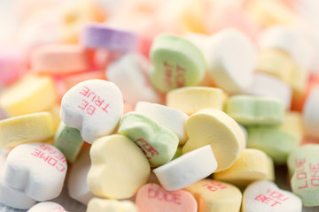 Heart shaped candies for Valentines Day