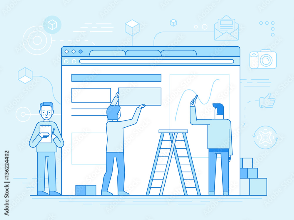 Poster Web design and user interface development concept