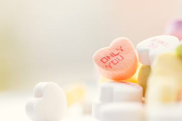 Heart shaped candies for Valentines Day