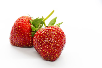 Strawberry berries on a white background.