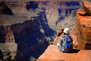 People at the North Rim of Grand Canyon Gorge