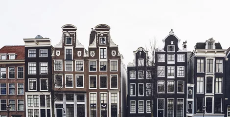 Fototapeten Traditionelle Amsterdamer Häuser © XtravaganT