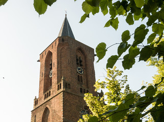 Fototapeta na wymiar Church tower in Bunschoten-Spakenburg