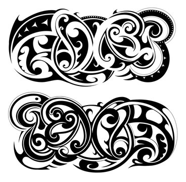 Maori style tattoo shapes