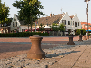Street view at the harbor in Nijkerk, Gelderland, Holland, NLD