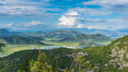 A beautiful landscape Skadar (Skoder) lake  in mountains. Amazin