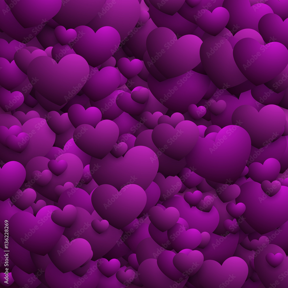 Poster abstract vector background with hearts. valentines day design