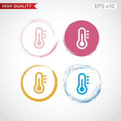 Thermometer icon. Button with thermometer icon. Modern UI vector.