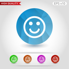 Smile icon. Button with smile icon. Modern UI vector.